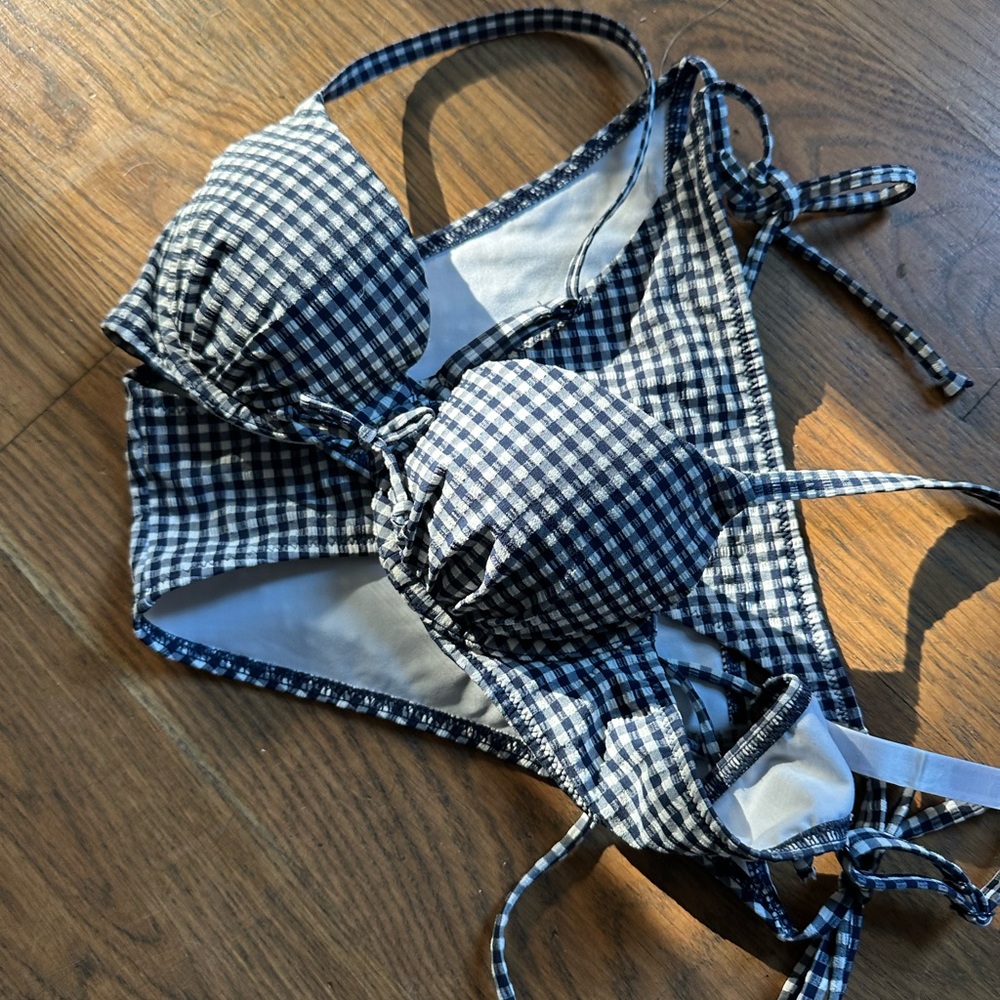Victoria's Secret Black and White Gingham Bikini SET